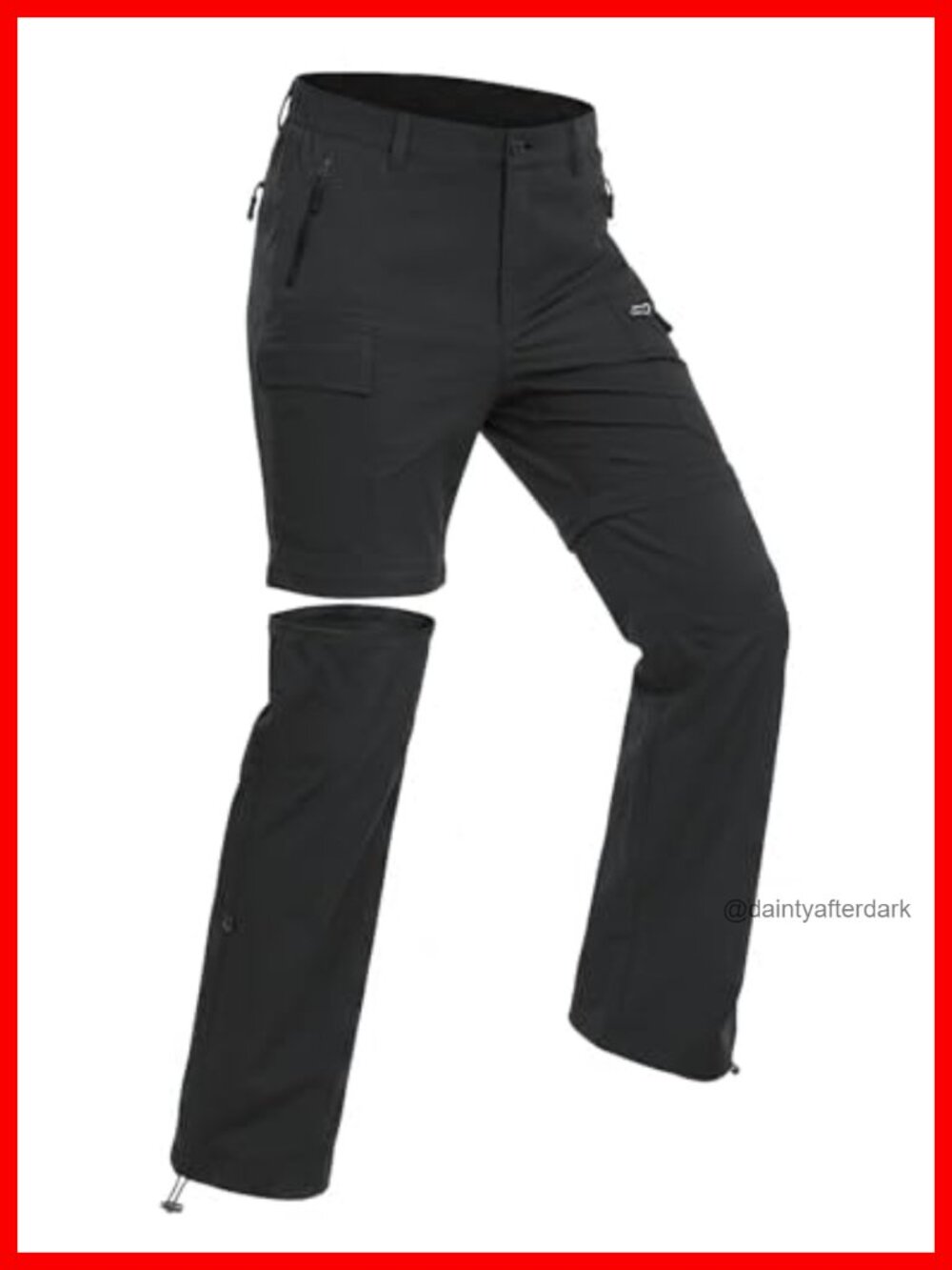 Convertible Hiking Pants Zip-Off Lightweight Quick Dry Nylon Spandex